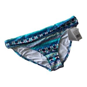 LA BLANCA Bikini Bottom MultiColor Shirred Band STYLE LB1BF95 Womens Size 14 New